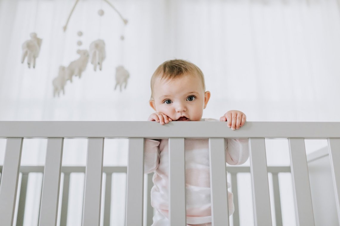 Baby in crib.